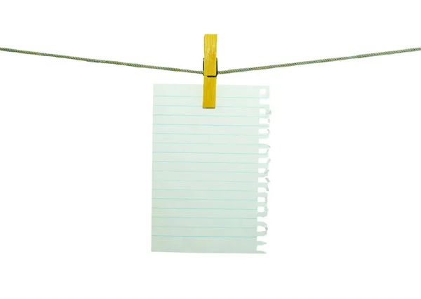 Nota Carta Sbozzi Corda Isolata Bianco — Foto Stock