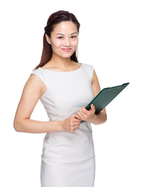 Business Woman Clipboard — Stock Photo, Image
