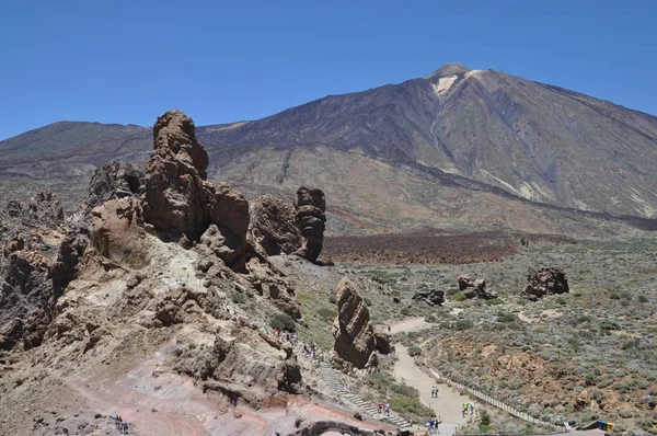 Tenerife Roques Garcia Teide Pico Del Teide Rocks Pico Del — 스톡 사진