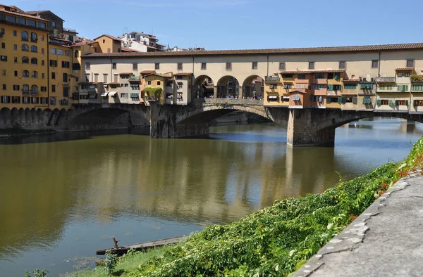 Ponte Vecchio Florence Bridge Ponte Vecchio Arno Toskana Talya Nehir — Stok fotoğraf