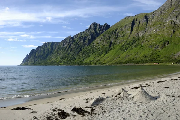 Praia Ersfjord Senja — Fotografia de Stock