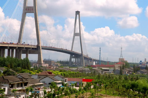 Πανόραμα Της Γέφυρας Στη Σαγκάη Κίνα — Φωτογραφία Αρχείου