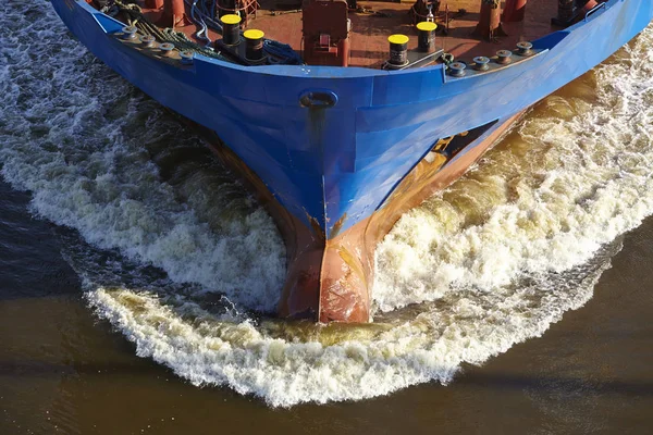 Bulbous Bow Vessel Kiel Canal Beldorf Schleswig Holstein Germany Taken — Stock Photo, Image