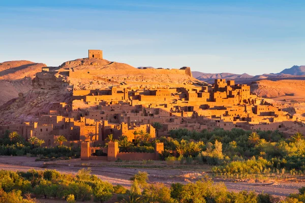 全景图的古代摩洛哥 Kasbah Ait Benhaddou 摩洛哥 教科文组织世界遗产 — 图库照片