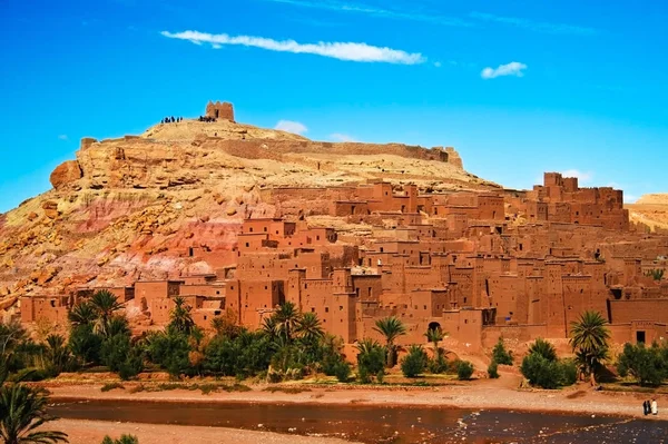 Panorama Prastaré Marocké Kasbah Ait Benhaddou Poblíž Ouarzazate Maroko Seznam — Stock fotografie