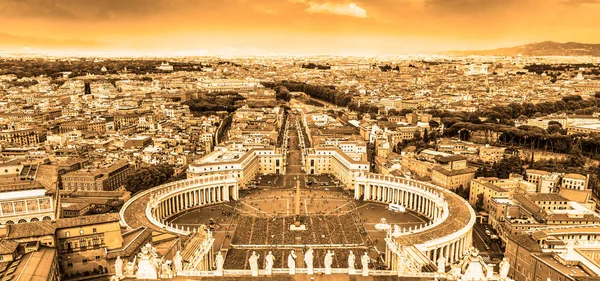 Roma Itália Famosa Praça São Pedro Vaticano Vista Aérea Cidade — Fotografia de Stock