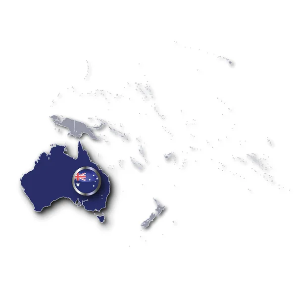 Carte Pacifique Avec Bouton Australie — Photo