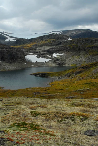 Norveç Doğa Manzarası Arka Planı Üzerine — Stok fotoğraf