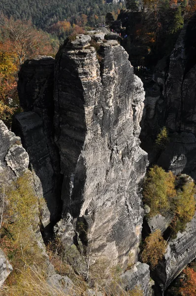Προμαχώνας Προμαχώνας Βράχος Βράχος Βράχος Αναρρίχηση Φύση Τοπίο Rathen Συμβουλή — Φωτογραφία Αρχείου