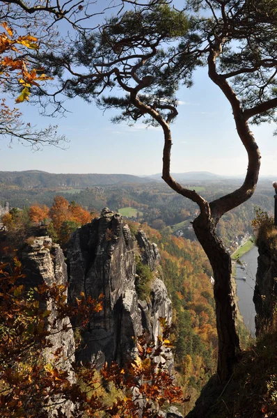 Bastei Den Elbe Manzara — Stok fotoğraf