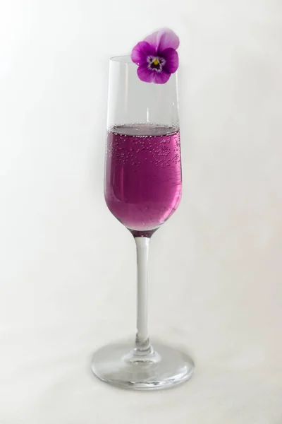 Violeta Prosecco Com Flor — Fotografia de Stock