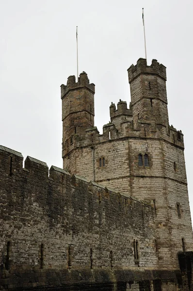 Středověký Hrad Caernarfon Walesu — Stock fotografie