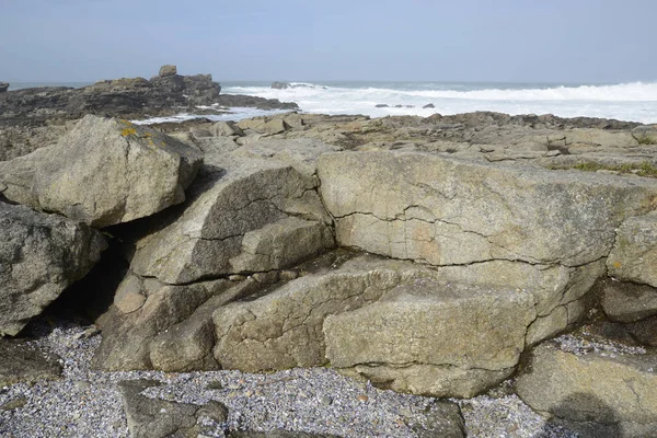 Cote Sauvage Quiberon Brittany France Coast Shore Rocks Rough Wave —  Fotos de Stock