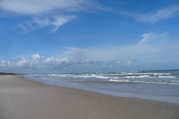 Large Plage Sable Sur Mer Nord Denmark — Photo