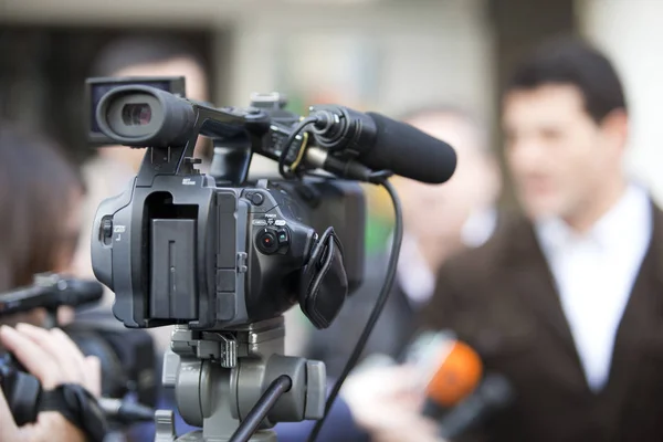 Täcker Händelse Med Videokamera — Stockfoto