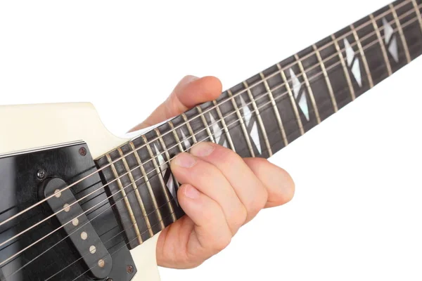 Close Hand Holding Guitar — Stock Photo, Image