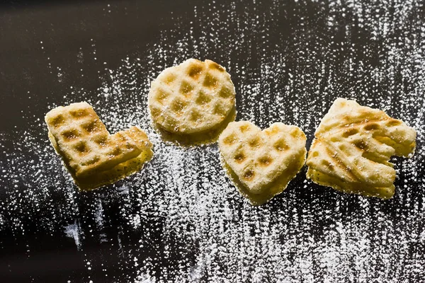 Süße Waffeln Dessertspeisen — Stockfoto