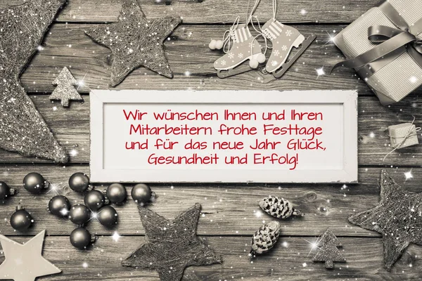 Kartka Życzeniami Świątecznymi Niemieckim Tekstem Wesołe Święta Pomysł Dla Pracowników — Zdjęcie stockowe