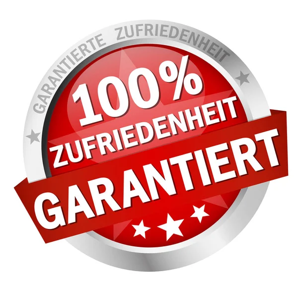 Farbig Isolierter Knopf 100 Zufriedenheit Garantiert — Stockfoto