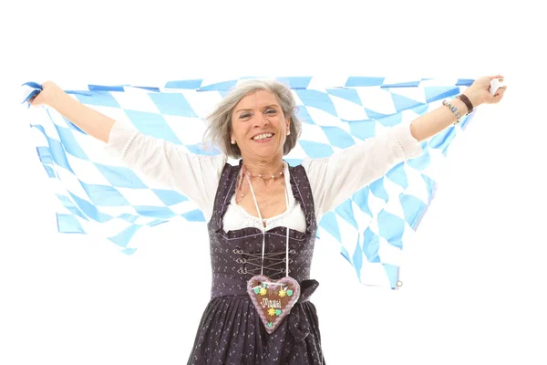 Old Woman Dirndl Banner — Stock Photo, Image