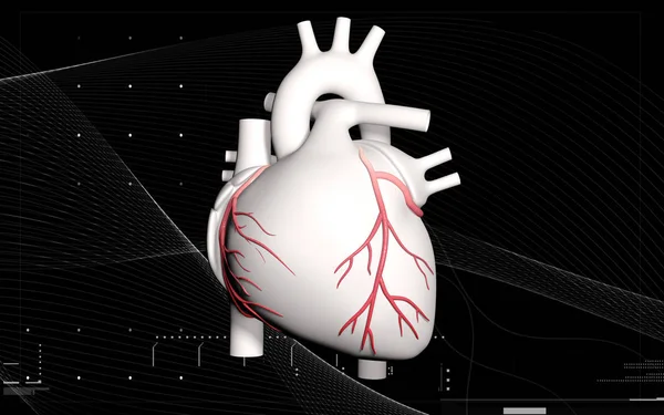 Ψηφιακή Απεικόνιση Της Καρδιάς Έγχρωμο Φόντο — Φωτογραφία Αρχείου