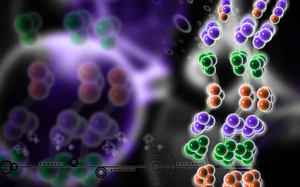 Digital Illustration Dna Structure Colour Background — Stock Photo, Image