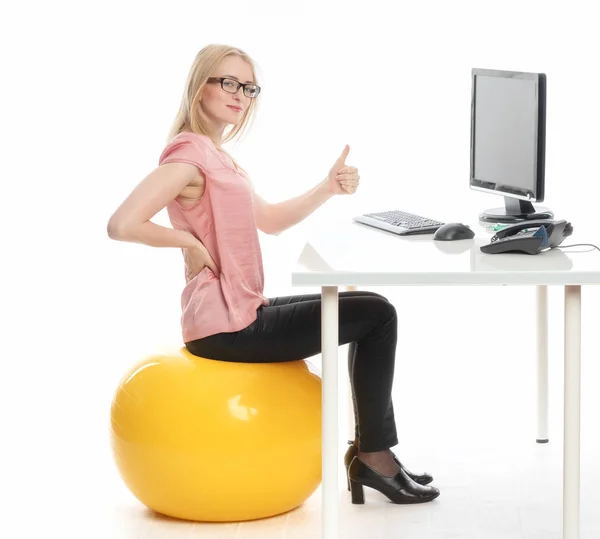 Businesswoman Ball Seat — Stock Photo, Image