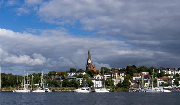Flensburg Jest Miastem Skraju Fiordu Flensburg Północno Niemieckim — Zdjęcie stockowe
