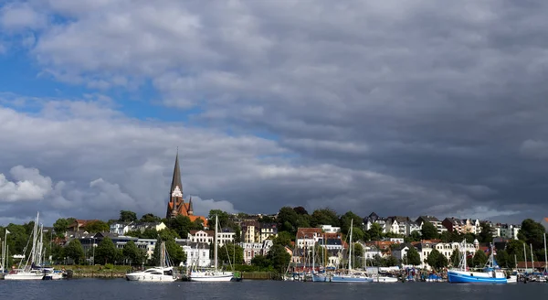 Flensburg Jest Miastem Skraju Fiordu Flensburg Północno Niemieckim — Zdjęcie stockowe