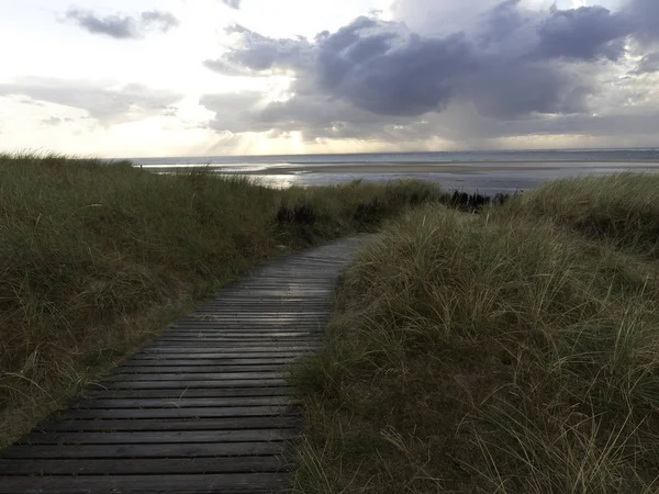 Scenic Kilátás Gyönyörű Spiekeroog — Stock Fotó