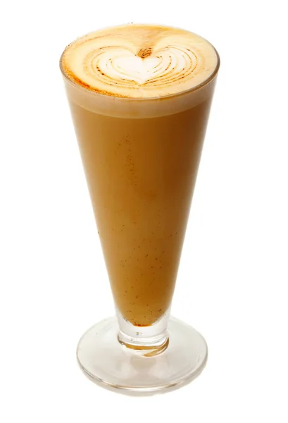 Hideg Alkoholmentes Koktél Fehér Alapon Izolált Kávéval Jéggel — Stock Fotó