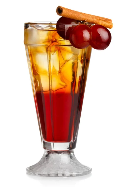 Vers Alcoholvrij Cocktail Met Druiven Kaneelstokje Geïsoleerd — Stockfoto