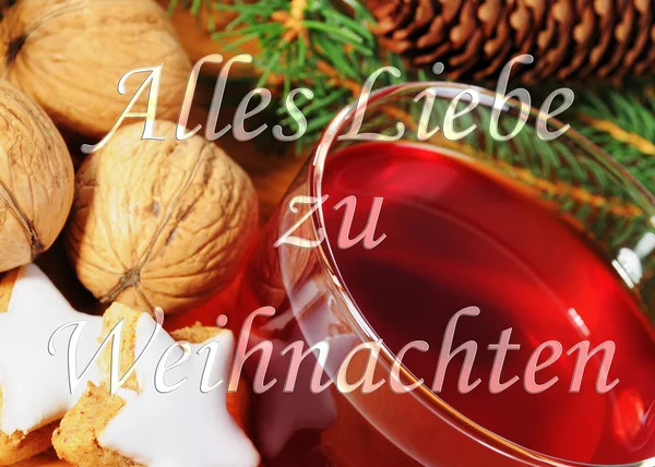 Alle Weihnachten Liebe Teetasse Hintergrund — Stockfoto