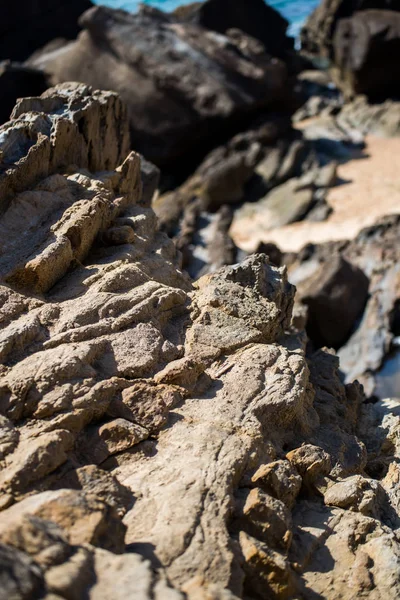 Steinstruktur Strand Einem Sonnigen Tag — Stockfoto