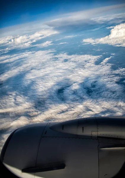 Bulutların Uçak Pencerelerinin Hava Görüntüsü — Stok fotoğraf