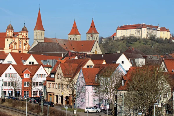 Ellwangen Stadsutsikt Dagen — Stockfoto