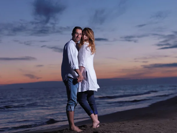 Szczęśliwy Młody Romantyczny Para Miłość Zabawy Pięknej Plaży Piękny Letni — Zdjęcie stockowe