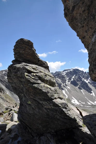Rocas Montañas Piedra Piedras Roca Montaña Naturaleza Valle Oscuro Stubai — Foto de Stock