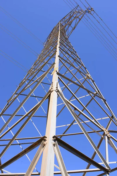 Torre Línea Eléctrica Transmisión Alta Tensión — Foto de Stock