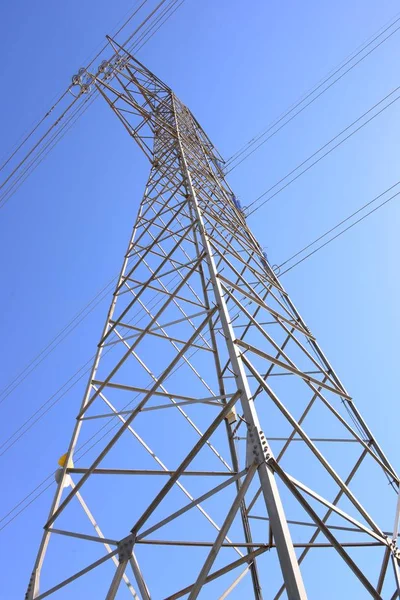 Torre Della Linea Elettrica Trasmissione Alta Tensione — Foto Stock