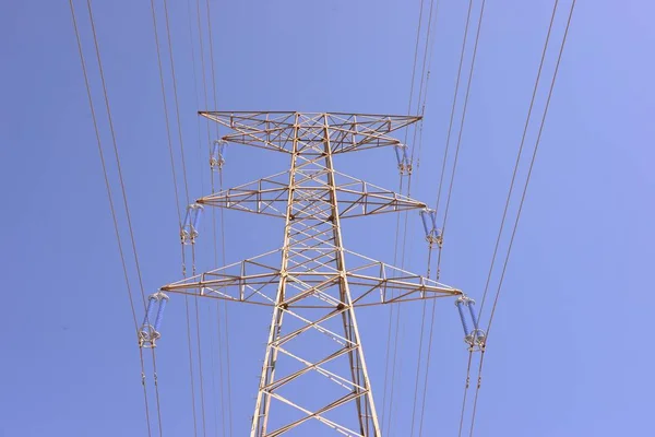 Torre Línea Eléctrica Transmisión Alta Tensión — Foto de Stock