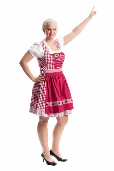 Bavarian Girl Pointing Finger Stock Photo