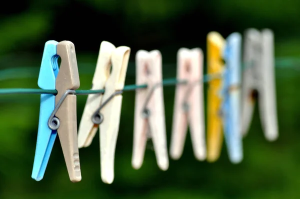 Wäscheklammern Haushaltsbekleidung Ausrüstung — Stockfoto