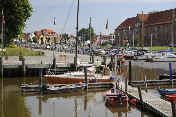 Ιστορικό Λιμάνι Tonning Λιμάνι Ιστορικό Packhouse Eiderstedt Eider Nordfriesland Βάρκα — Φωτογραφία Αρχείου
