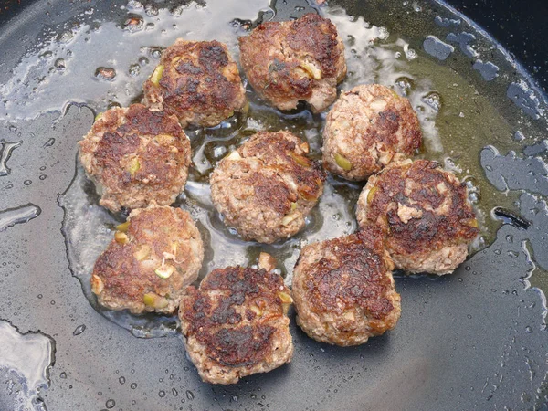 Sizzling Meatballs Pan — Stock Photo, Image