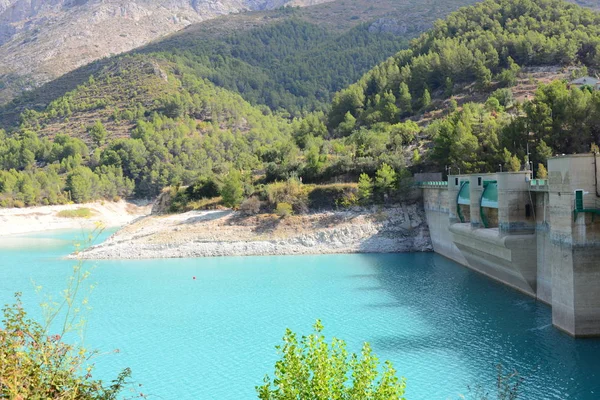 Snel Leeg Reservoir Guadalest Costa Blanca Spanje — Stockfoto