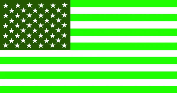 アメリカの緑の旗の大きさは — ストック写真