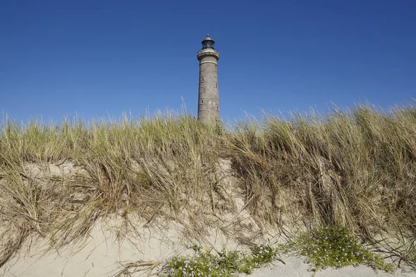 Farol Grenen Chamado Grey Tower Perto Skagen Dinamarca Jutland Norte — Fotografia de Stock