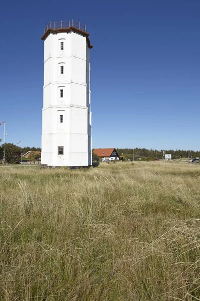 Farol Skagen Chamado Torre Branca Antigo Farol Para Proteger Linha — Fotografia de Stock