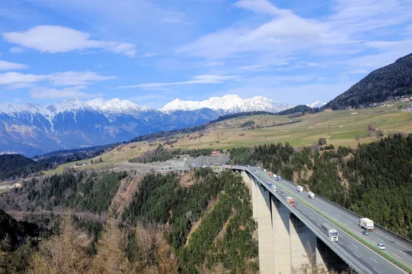 Europäische Brücke Zum Brenner Pass Wipptal — Stockfoto